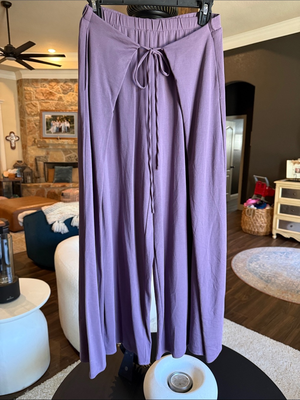Lilac Drawstring A-Line Gaucho Pant